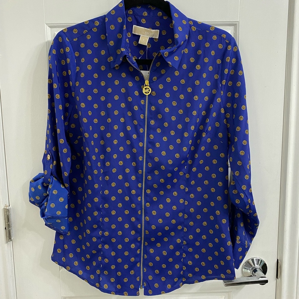 Womens Michael Kors zip up blouse